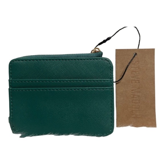 Steve madden green slim multi-pocket minimalist card case new - Picture 2 of 2